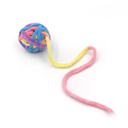 Colorful Yarn Ball Cat Toys with Bell Sounds
