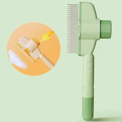 Self-Cleaning Pet Grooming Brush with One-Button Hair Removal