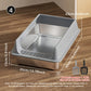 Stainless Steel Semi-Enclosed Cat Litter Box with Lid