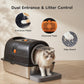 24-Inch Stainless Steel Enclosed Cat Litter Box Set