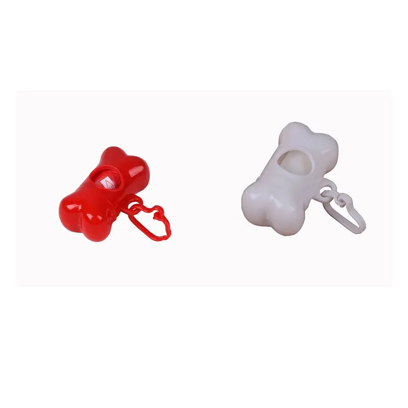 Bone-Shaped Portable Dog Waste Bag Holder with Bags