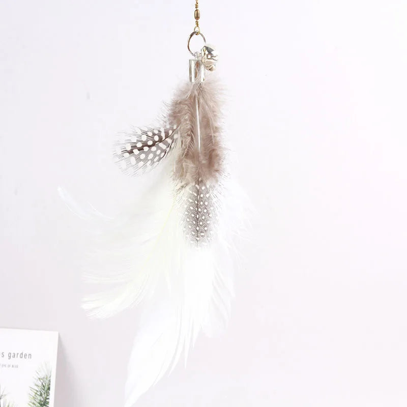 Colorful Feather Bell Sucker Cat Teaser Wand Toy