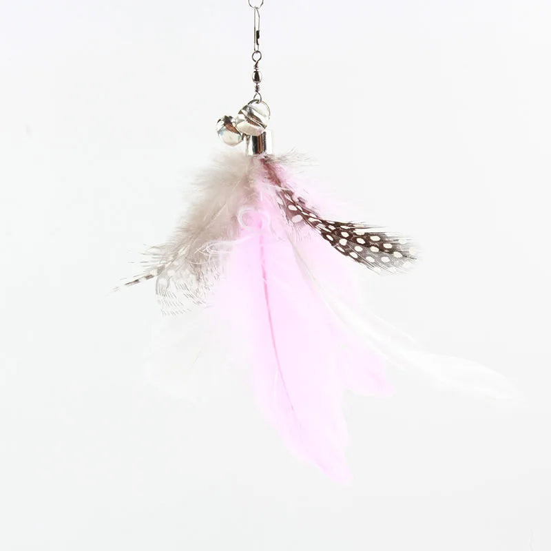 Colorful Feather Bell Sucker Cat Teaser Wand Toy