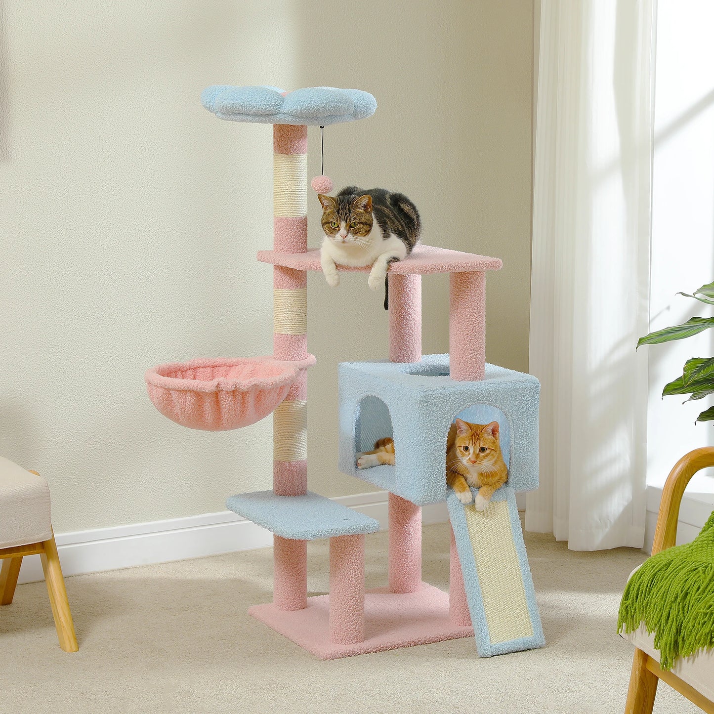 Flower Multi-Level Cat Tree with Sisal Scratching Posts