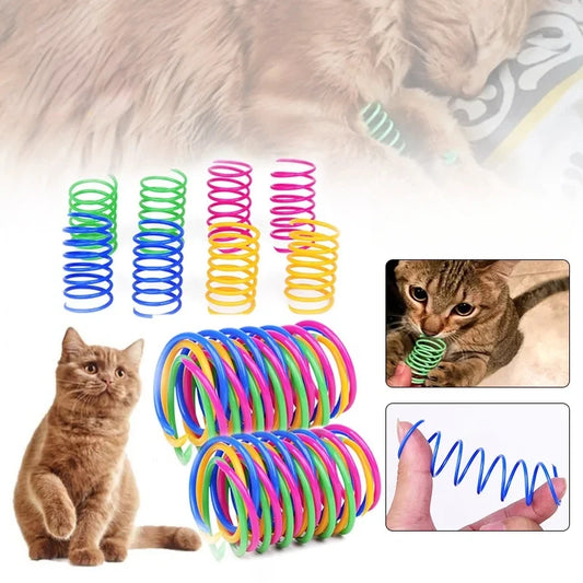 Colorful Cat Spring Toys Interactive Coil Set