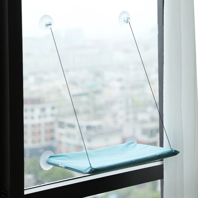 Hanging Window Cat Hammock Bed with Climbing Frame