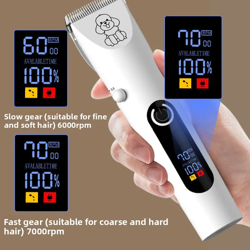 Pet Hair Clipper with LED Display Grooming Trimmer