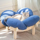 Raised Wooden Cat Bed with Soft Cushion Sofa