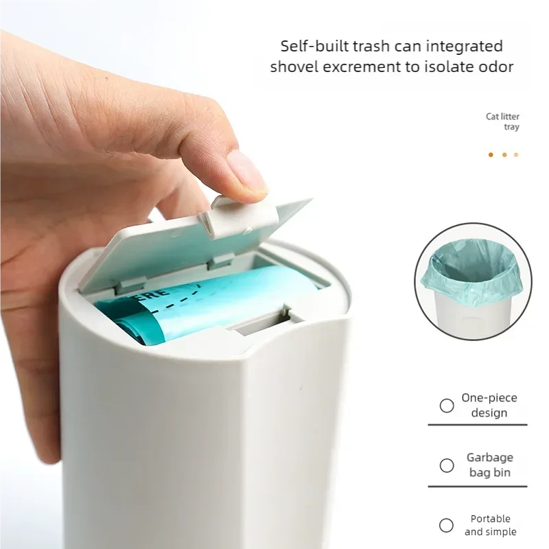 Integrated Cat Litter Scoop with Portable Waste Bin