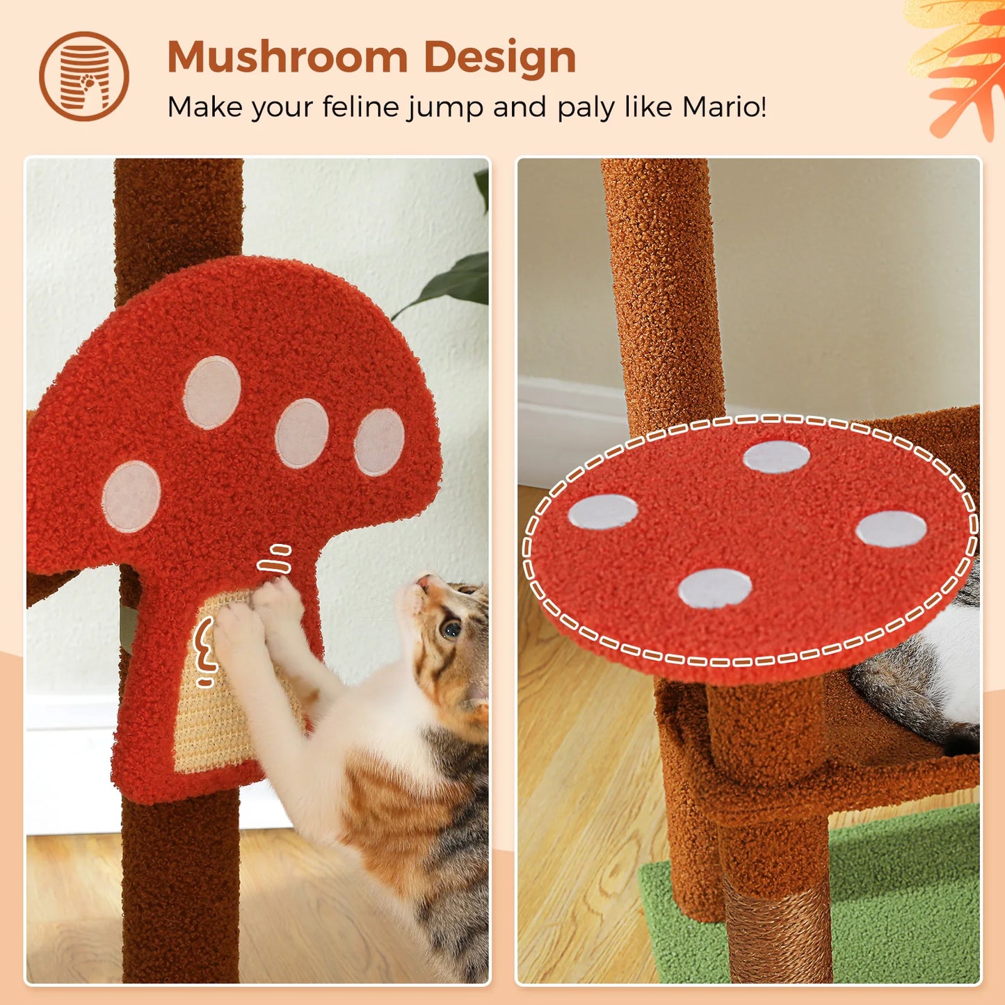 Multi-Level Cat Tree with Hammock and Scratching Posts