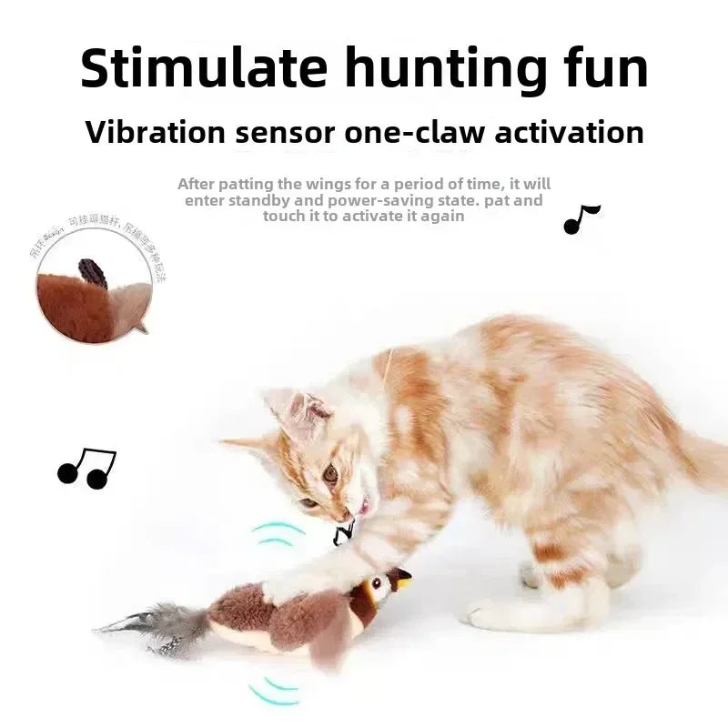 Electric Catnip Pat Bird Interactive Rechargeable Cat Toy