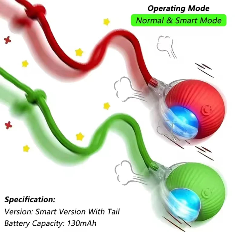 Smart Automatic Cat Ball Toy with Rope Features