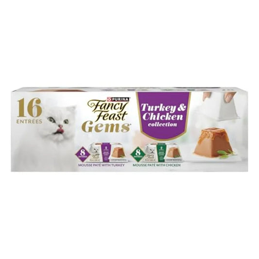 Purina Gems Turkey Chicken Wet Cat Food Variety Pack
