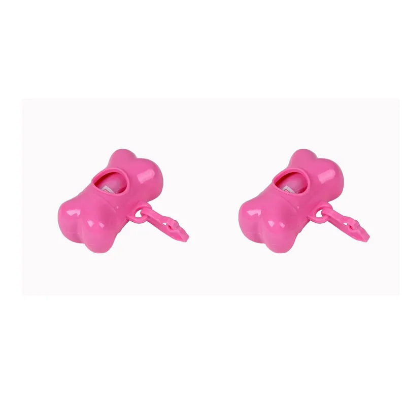 Bone-Shaped Portable Dog Waste Bag Holder with Bags
