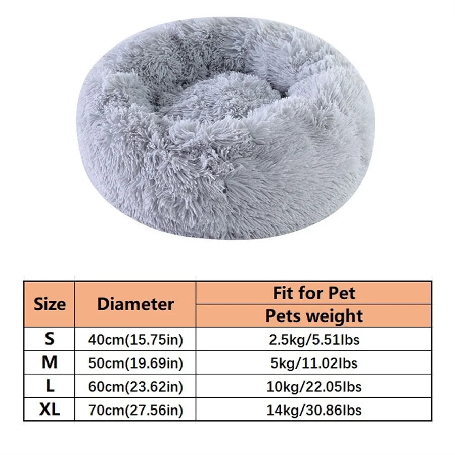Soft Plush Donut Pet Bed for Dogs Cats