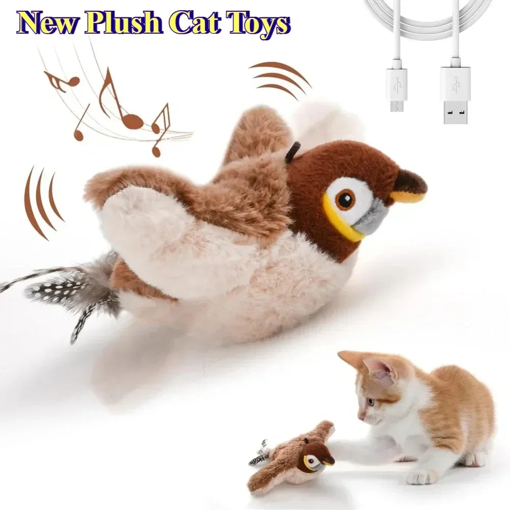 Electric Catnip Pat Bird Interactive Rechargeable Cat Toy