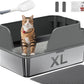 Extra Large Stainless Steel Cat Litter Box Splashproof