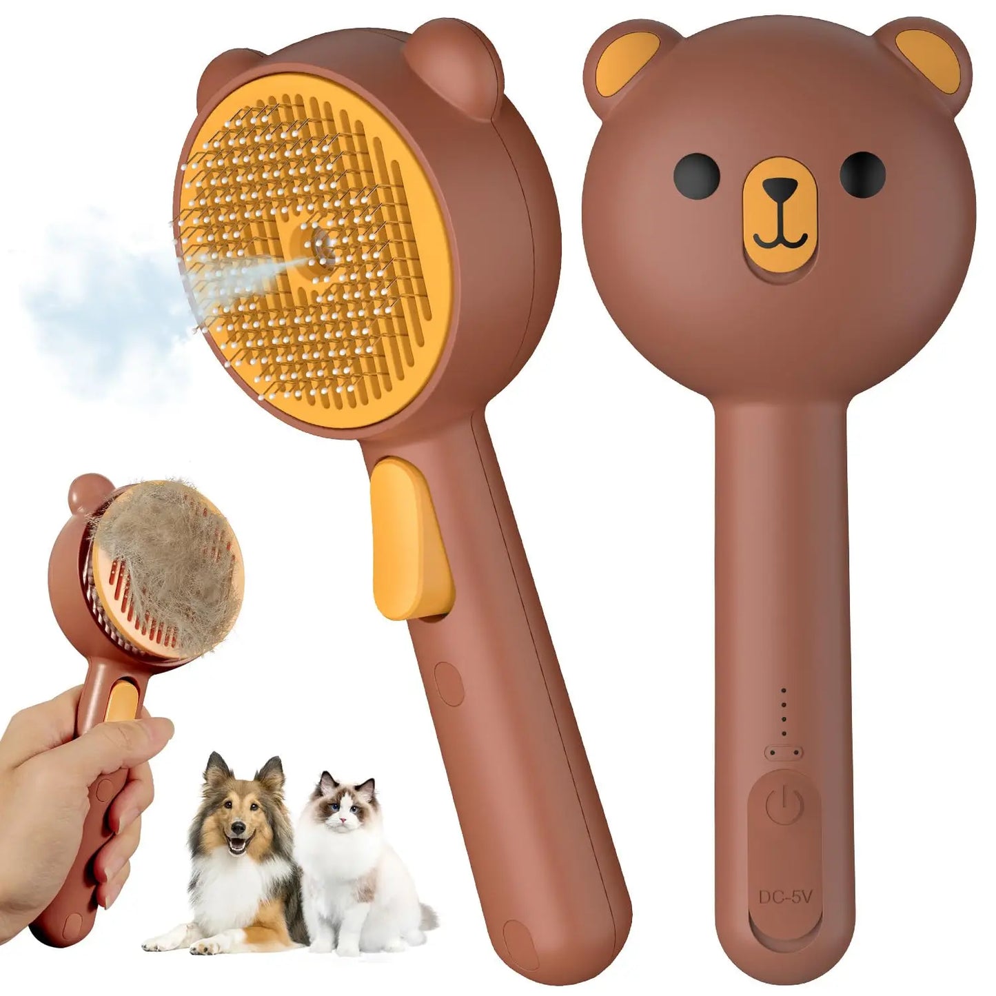 Steam Cat Brush Pro Rechargeable Self-Cleaning Grooming Tool