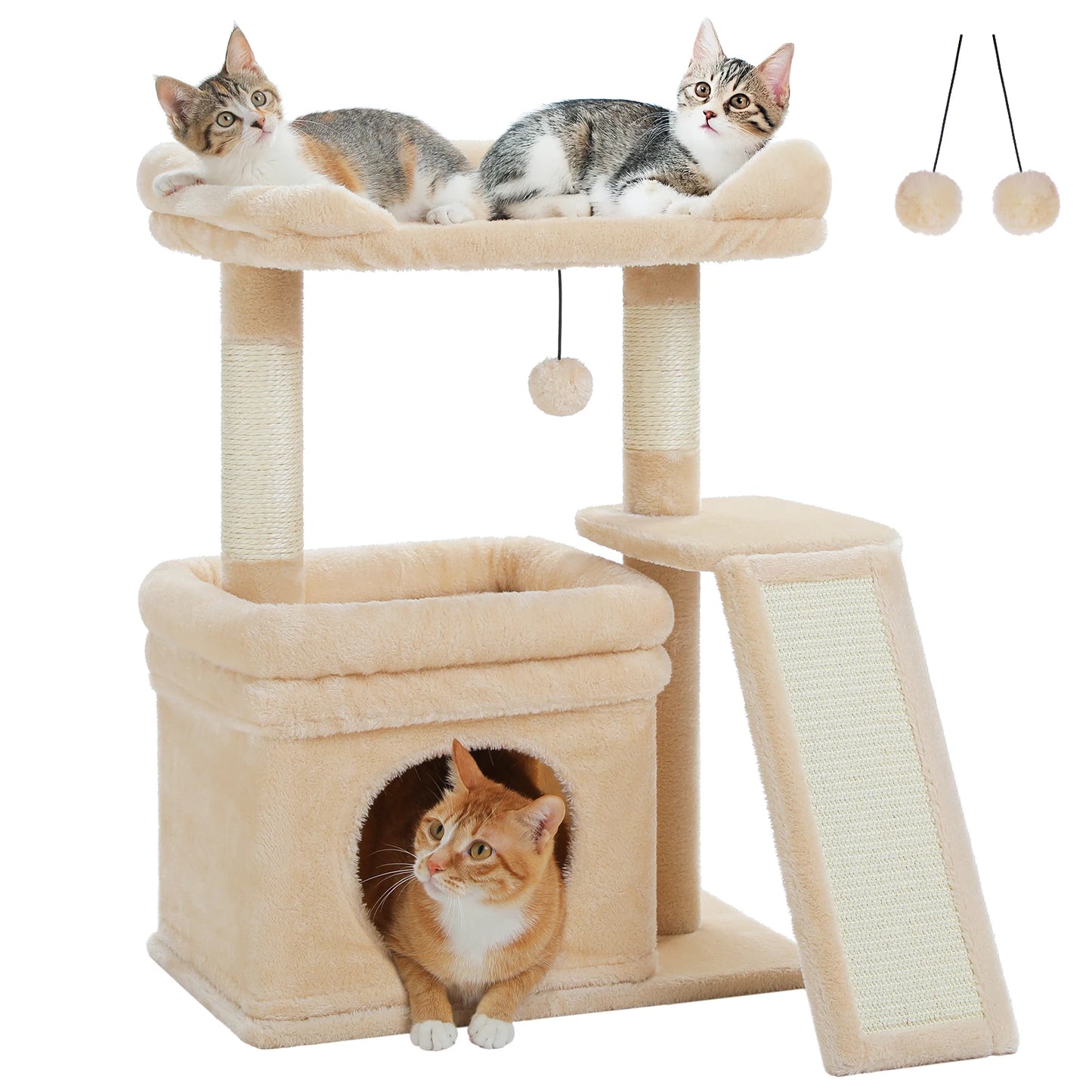 27-Inch Safe Cat Tree with Condo and Perch