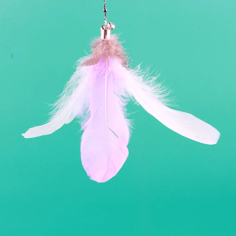 Colorful Feather Bell Sucker Cat Teaser Wand Toy