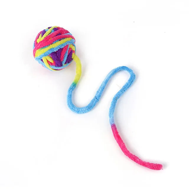 Colorful Yarn Ball Cat Toys with Bell Sounds