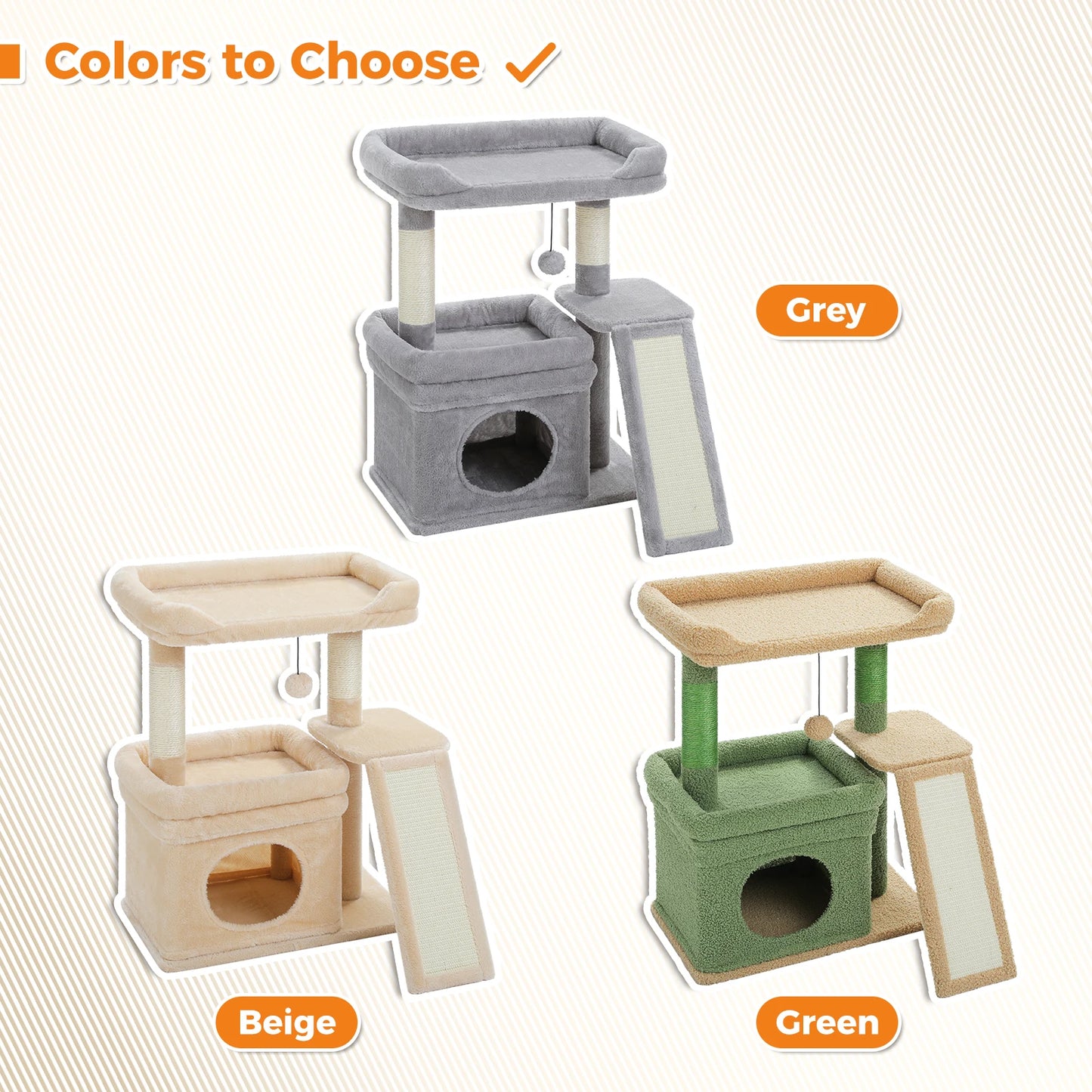 27-Inch Safe Cat Tree with Condo and Perch
