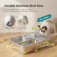 24-Inch Stainless Steel Enclosed Cat Litter Box Set