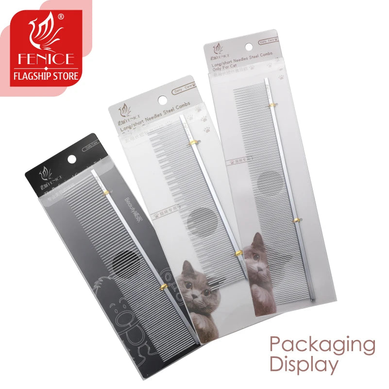 Fenice Professional Stainless Steel Pet Grooming Comb Anti-Corrosion