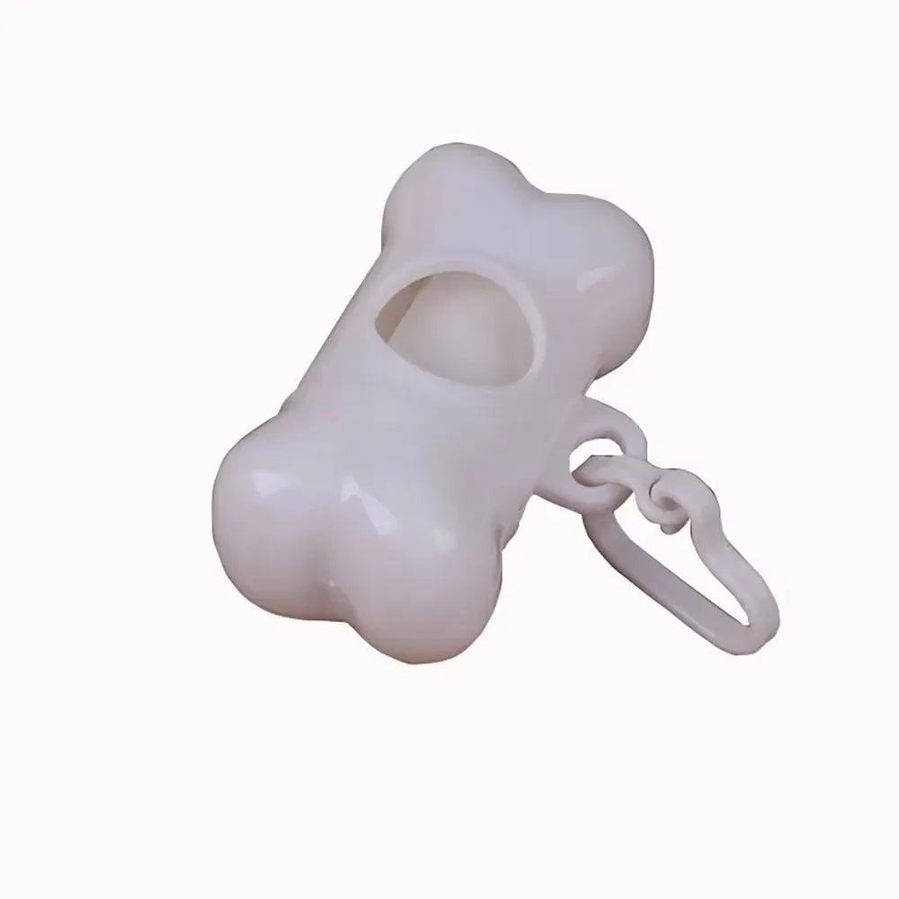 Bone-Shaped Portable Dog Waste Bag Holder with Bags
