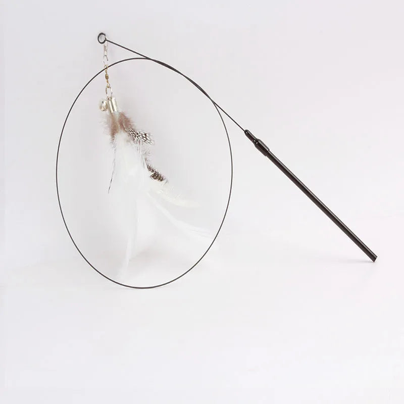 Colorful Feather Bell Sucker Cat Teaser Wand Toy