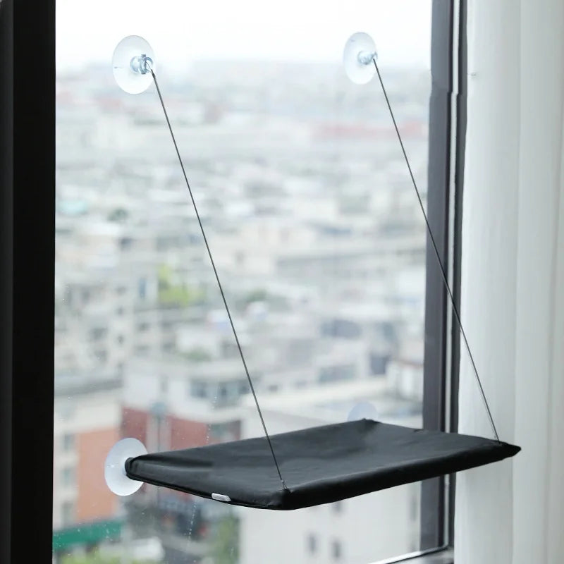 Hanging Window Cat Hammock Bed with Climbing Frame