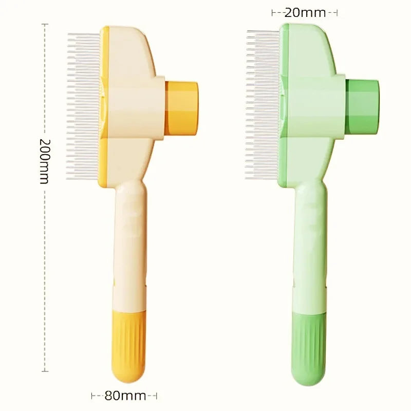Self-Cleaning Pet Grooming Brush with One-Button Hair Removal