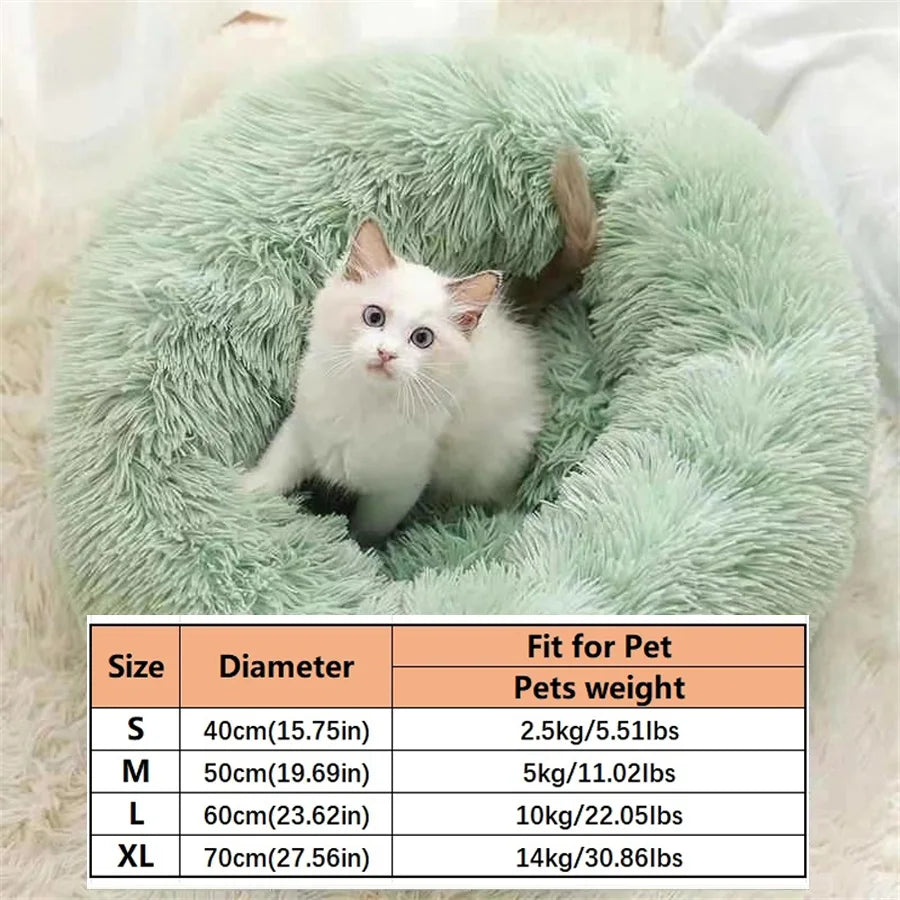 Soft Plush Donut Pet Bed for Dogs Cats